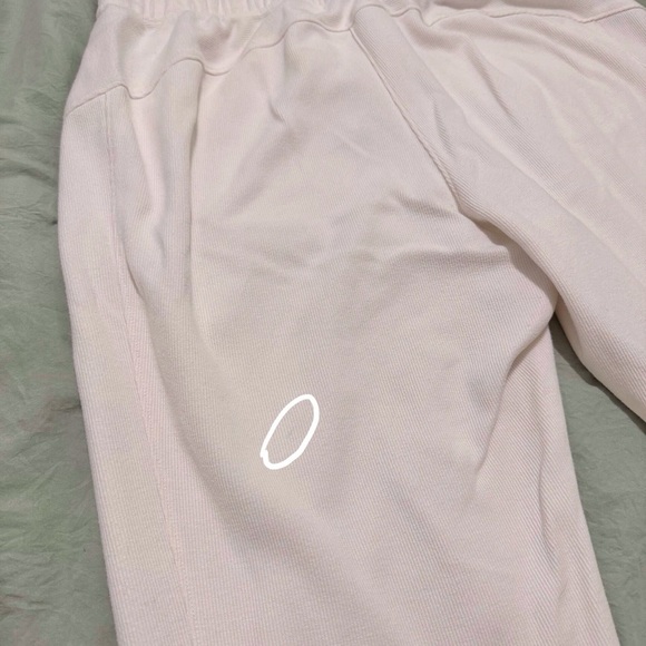 All in Motion Ribbed Cotton Blend Crop/Ankle Joggers Pull-on Large Cream/Ivory - Picture 6 of 8